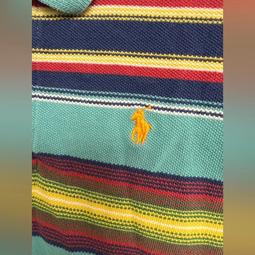 Ralph‎ Lauren Kids Colorful Striped Polo Shirt- Size:4/4T